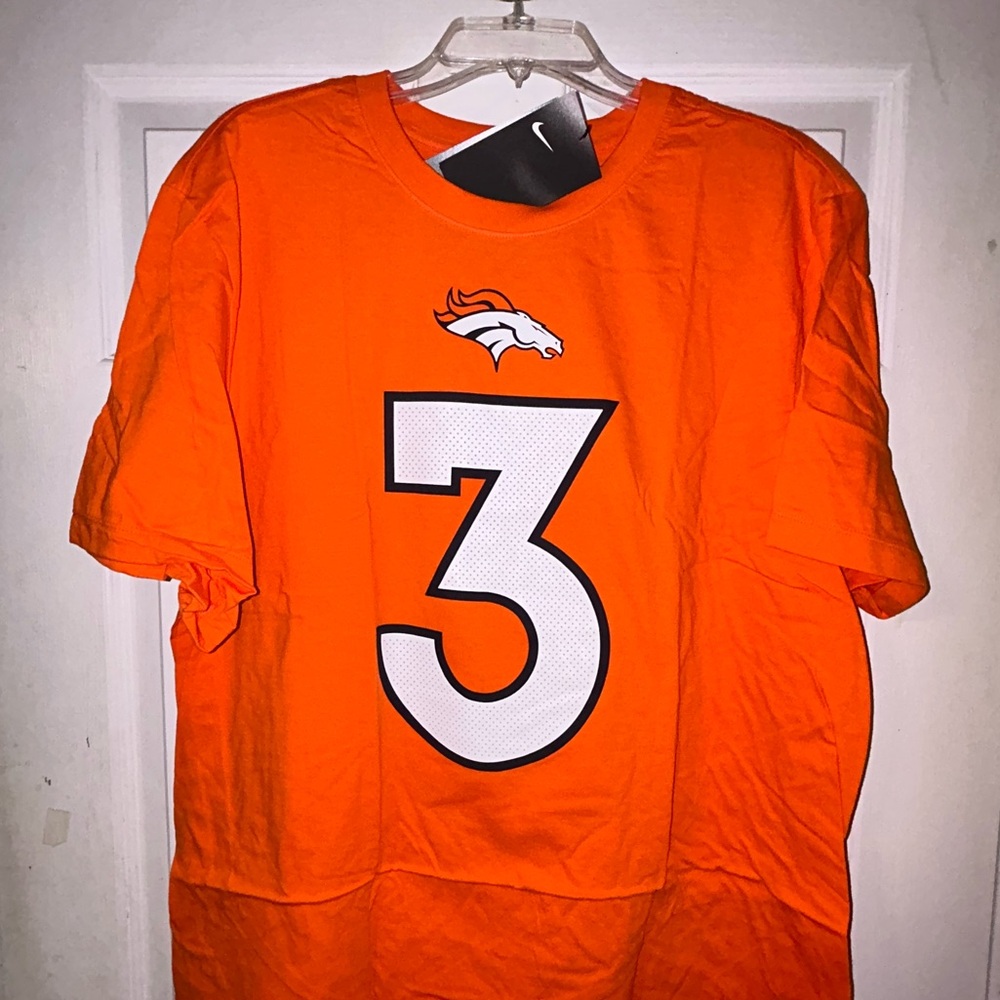 🏈🐎 Denver Broncos NFL Football #3 LOCK NIKE Jersey Tee 🐎🏈